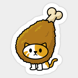 Drumstick Cat Sticker